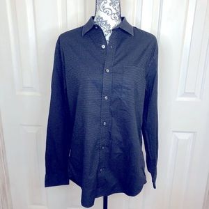 Banana republic black and white diamond print mens button up shirt